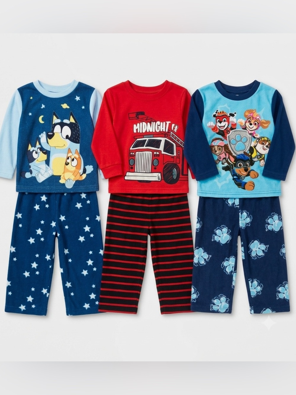 2T Toddler Boys Bundle of 3 Fleece Pajamas sets